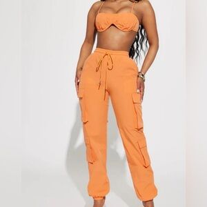 Women's Orange Cargo Pants